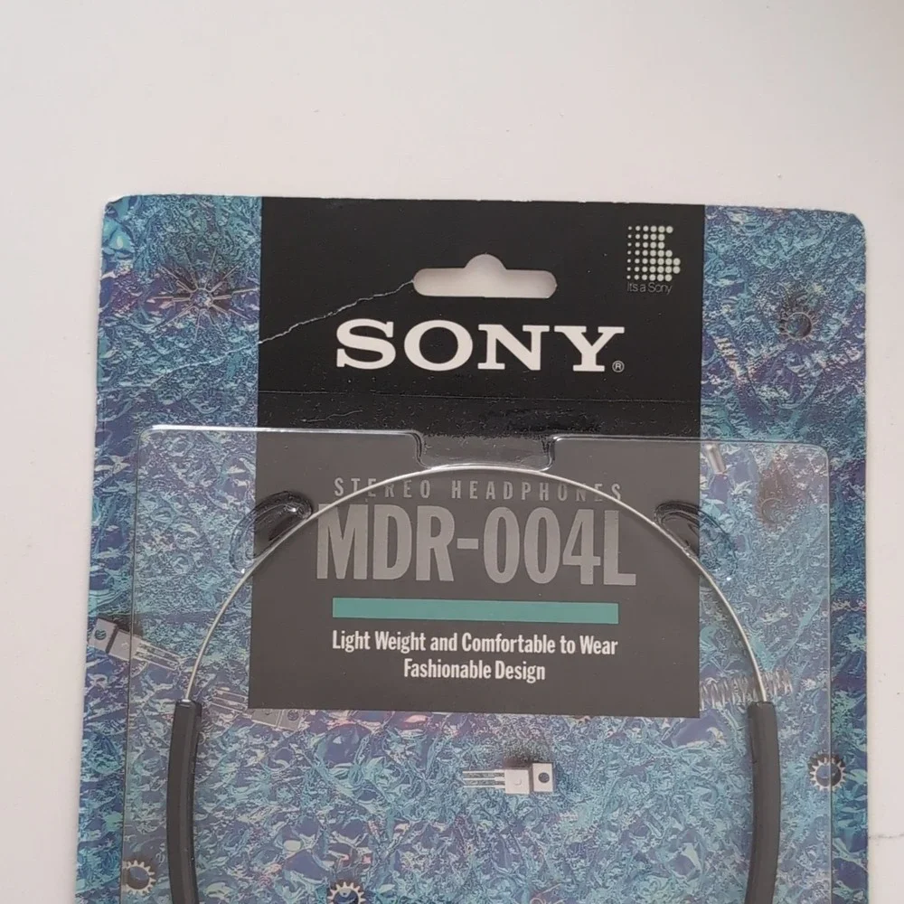 Sony Stereo Headphones MDR-004L Lightweight Adjustable Headband Black Silver